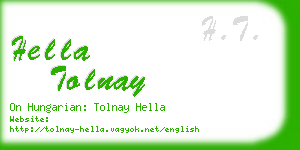 hella tolnay business card